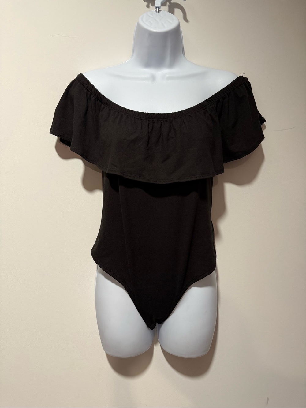 Adam Levine Black Ruffle of the shoulder Bodysuit